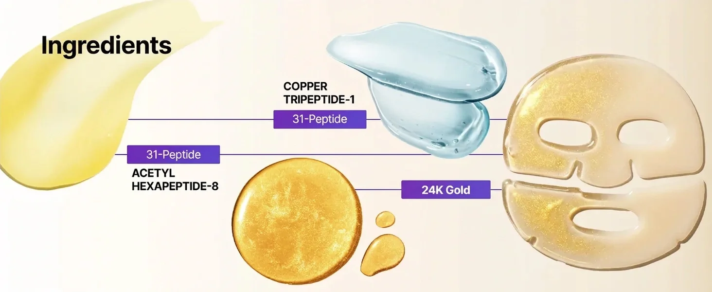 SUNGBOON EDITOR Silk Peptide EGF Intensive Gold Mask 5 Packs 1.30 oz.(37g) detail 4