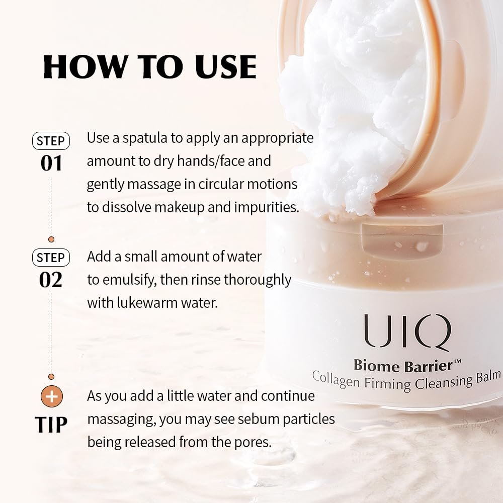 UIQ Biome Barrier™ Collagen Firming Cleansing Balm 3.4 oz.(100ml) detail 5