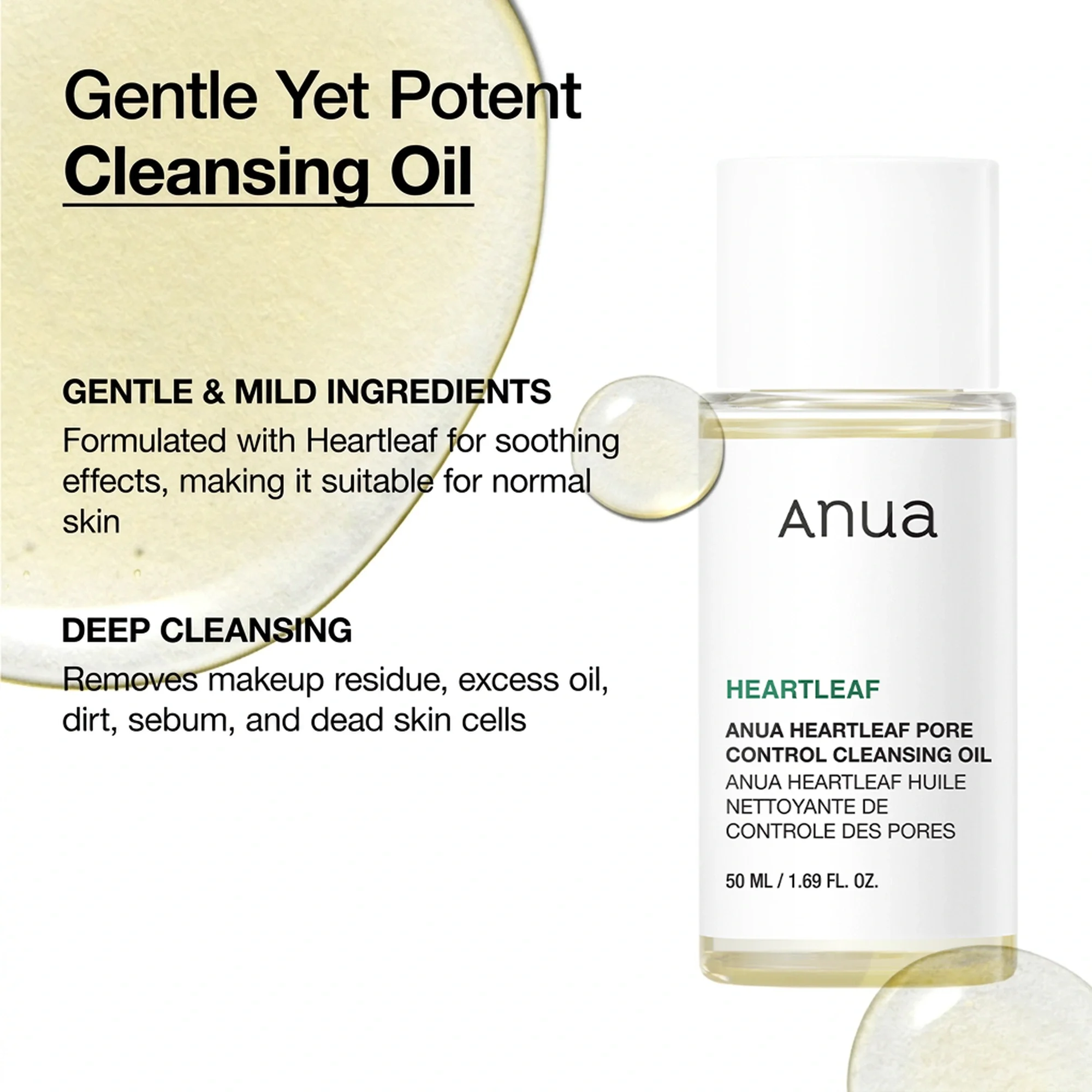 Anua Heartleaf Pore Control Cleansing Oil 1.69 fl. oz.(50ml) detail 2