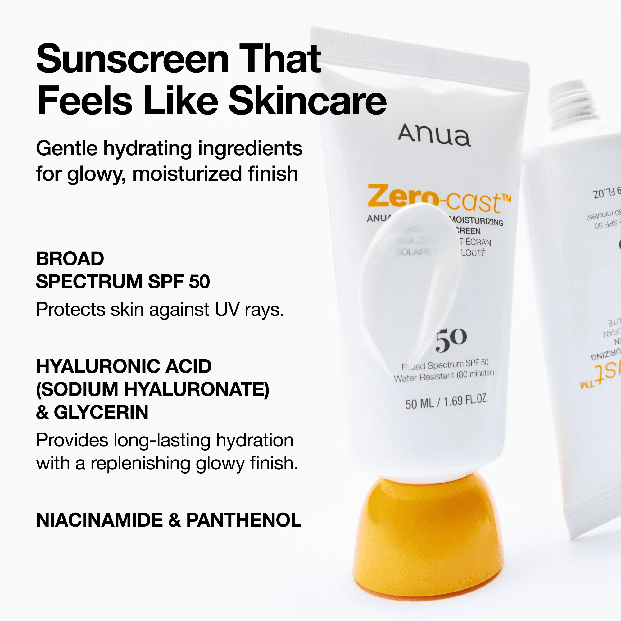 Anua Zero-cast Moisturizing Finish Sunscreen 1.69 fl. oz.(50ml) detail 2
