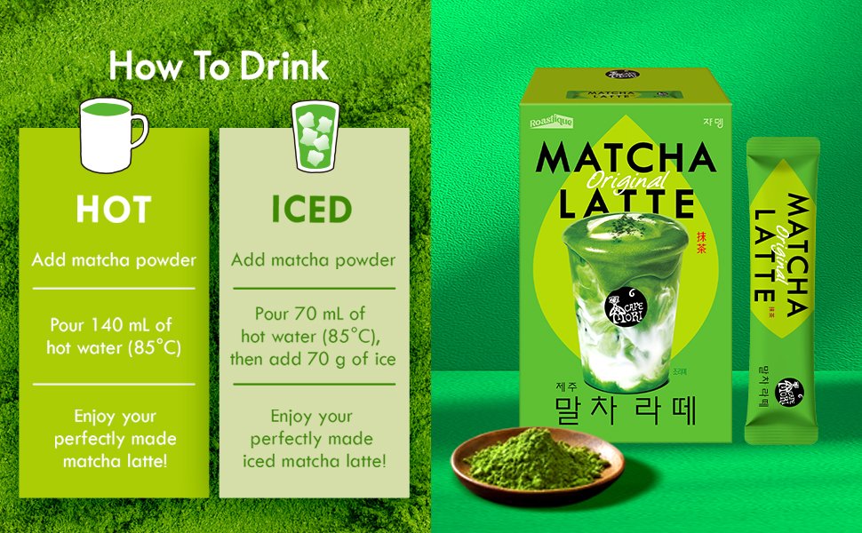 JARDIN Roastique Cafe Mori Matcha Latte 0.69 oz.(19.5g) x 10sticks detail 3