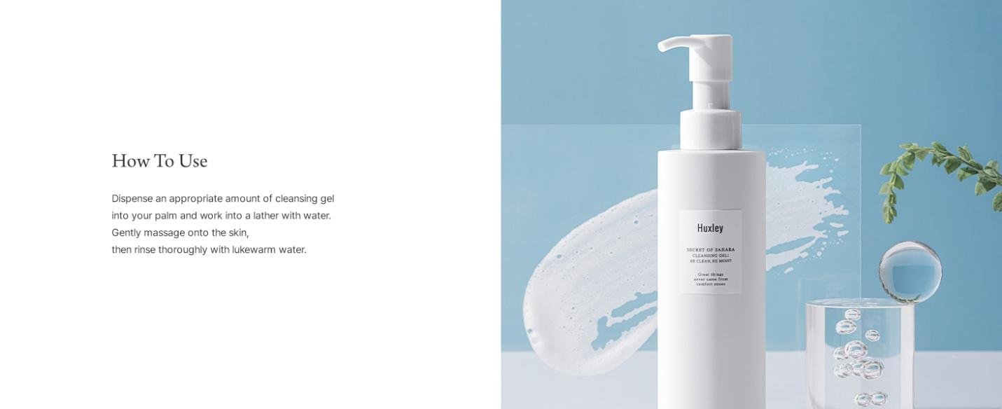 Huxley Cleansing Gel; Be Clean Be Moist 6.76 fl. oz.(200ml) detail 6