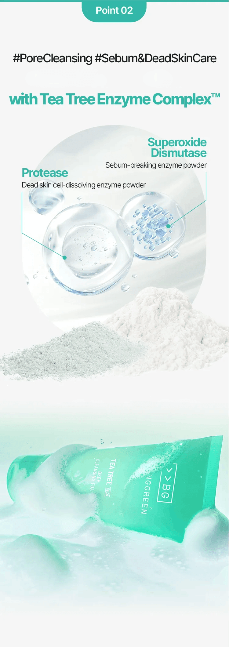 BRING GREEN Tea Tree Cica Deep Cleansing Foam 4.05 fl. oz.(120ml) detail 3