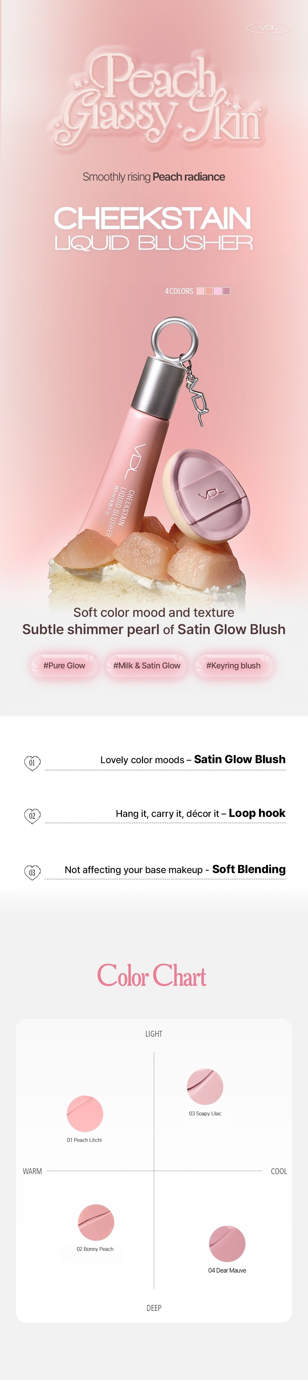 [4colors] VDL Cheekstain Liq Blusher 0.35 fl. oz.(10ml) detail 1