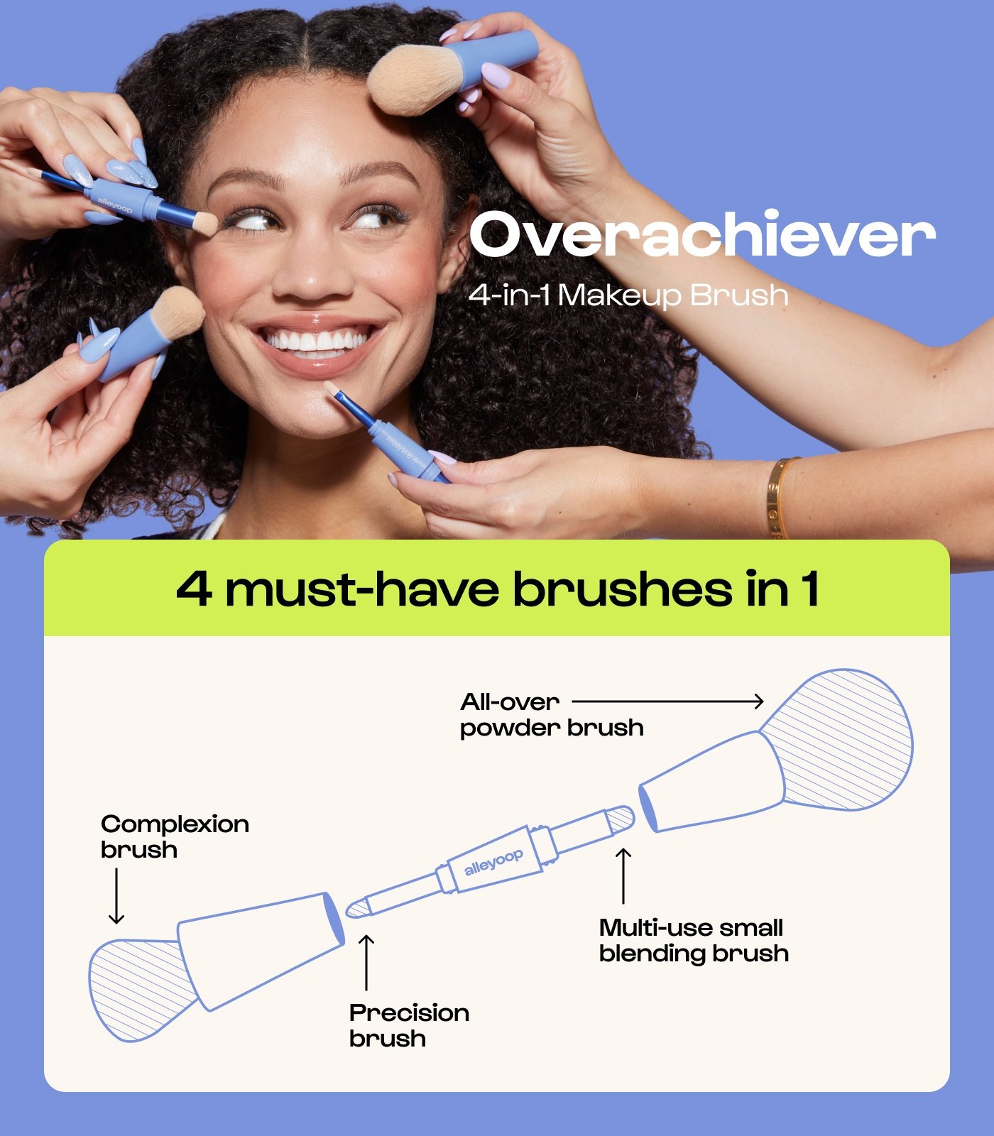 Alleyoop Overachiever 4-in-1 Makeup Brush Set detail 1