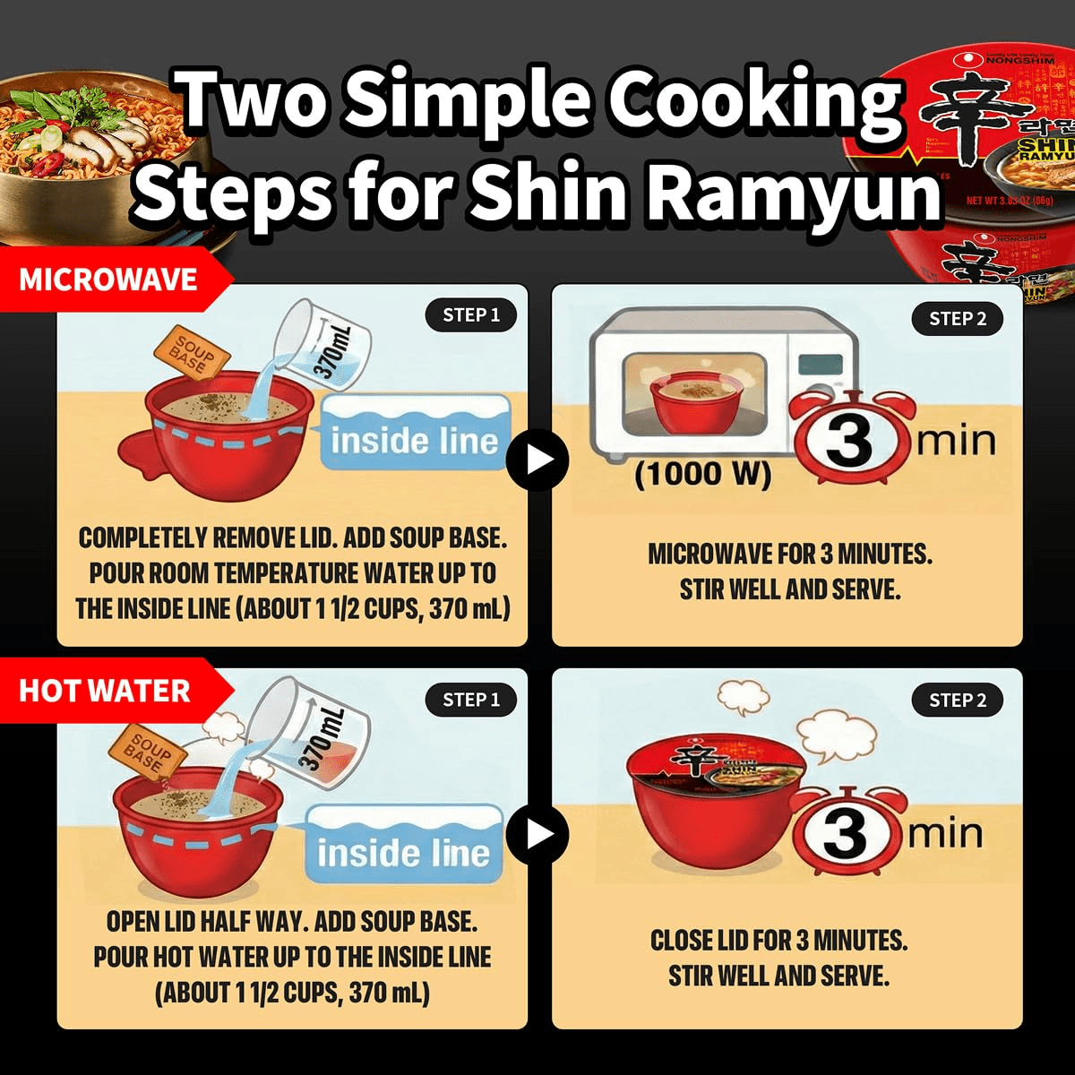 Nongshim Bowl Noodle Shin 3.03 oz.(86g) detail 5