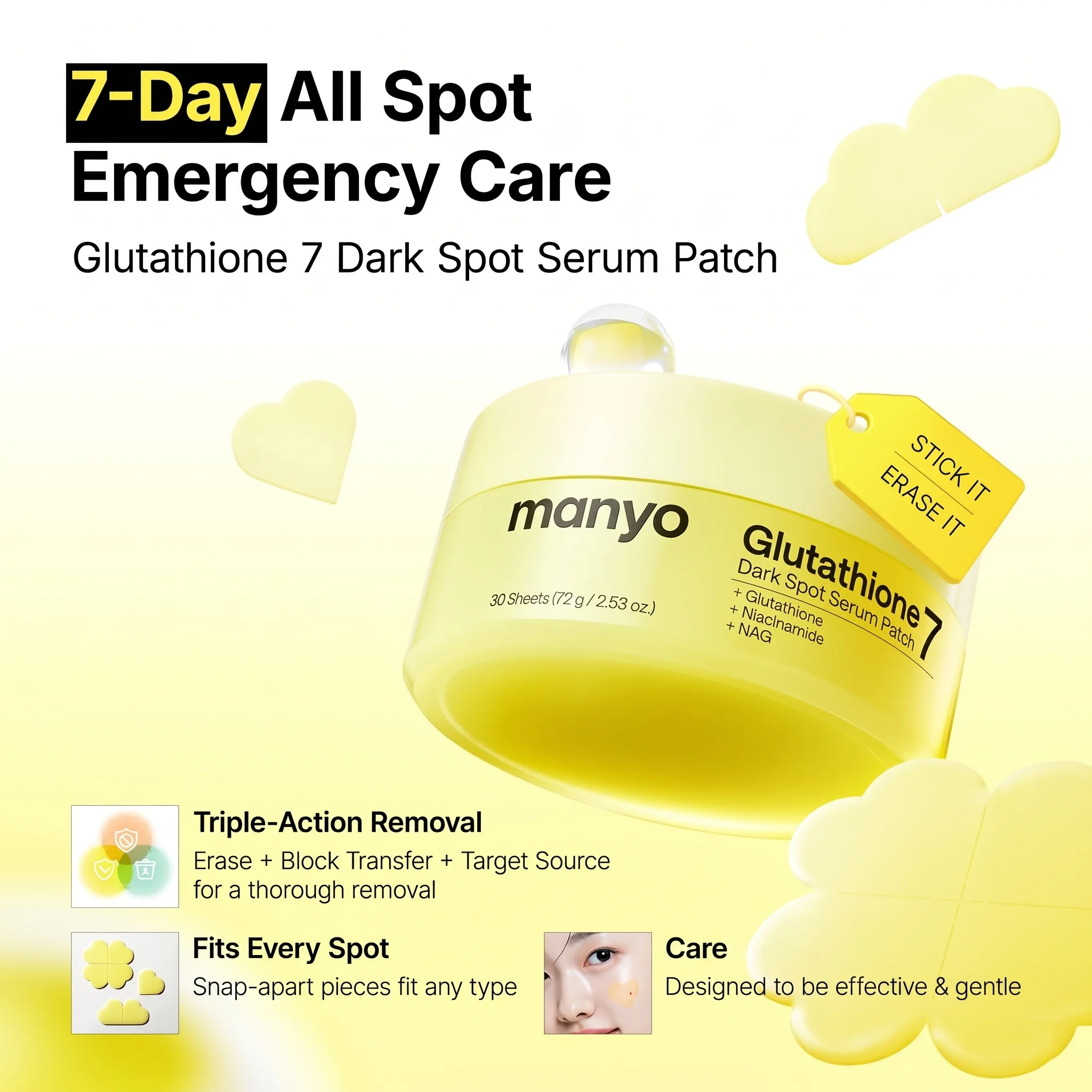 manyo Glutathione 7 Serum Patch 30 Patches 2.53 oz.(72g) detail 1