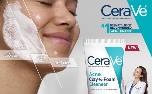 CeraVe Acne Clay-To-Foam Paste Cleanser & Mask 4 fl. oz.(118ml) detail 1