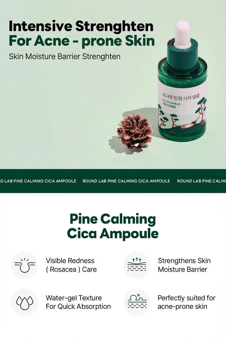 ROUND LAB Pine Calming Cica Ampoule 1.01 fl. oz.(30ml) detail 2