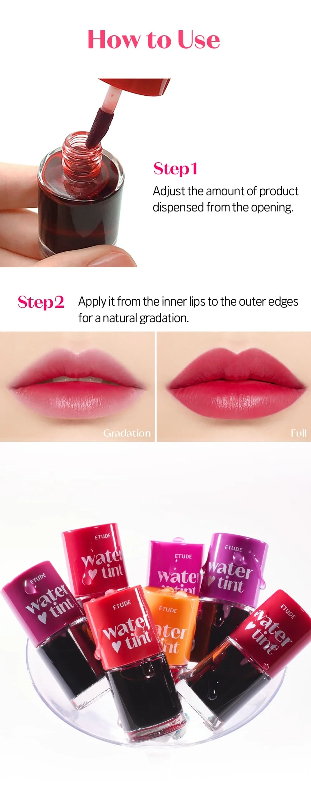 [5colors] ETUDE Dear Darling Water Tint 0.31 fl. oz.(9ml) detail 4