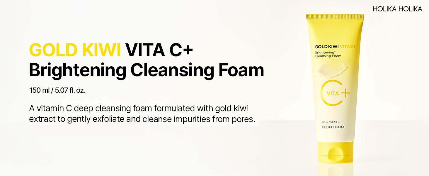 Holika Holika Kiwi Vita C+ Brightening Cleansing Foam 5.07 fl. oz.(150ml) detail 1