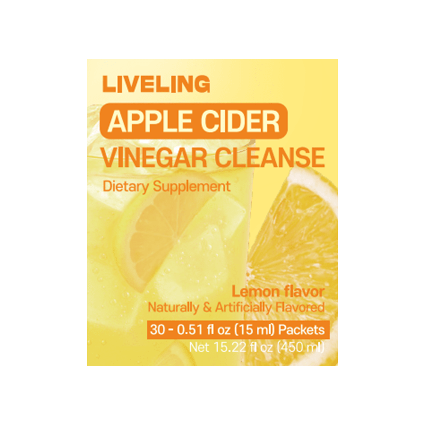 LIVELING Apple Cider Vinegar Cleanses Lemon Flavor 0.51 oz.(15ml) x 30ea detail 1