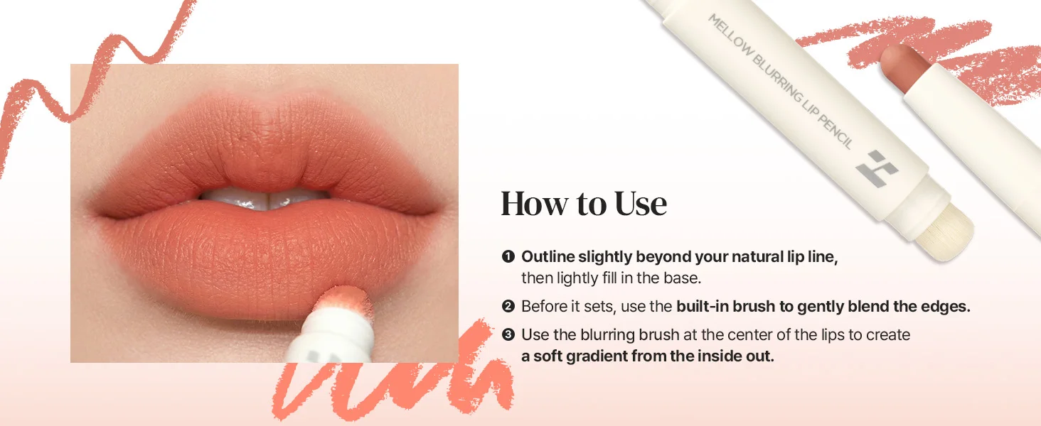 [4colors] Holika Holika Mellow Blurring Lip Pencil 0.04 oz.(1.3g) detail 5