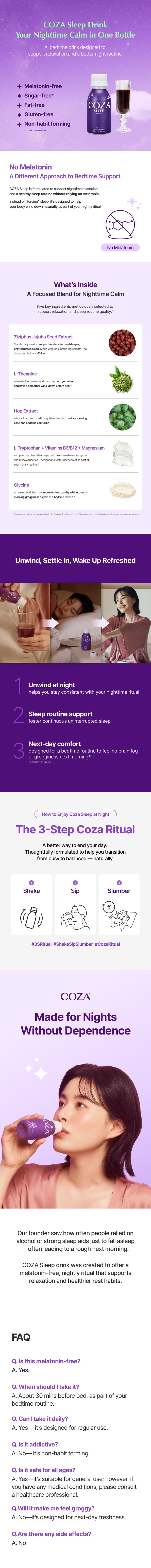 COZA Sleep Drink 3.38 fl. oz. X 6 detail 1