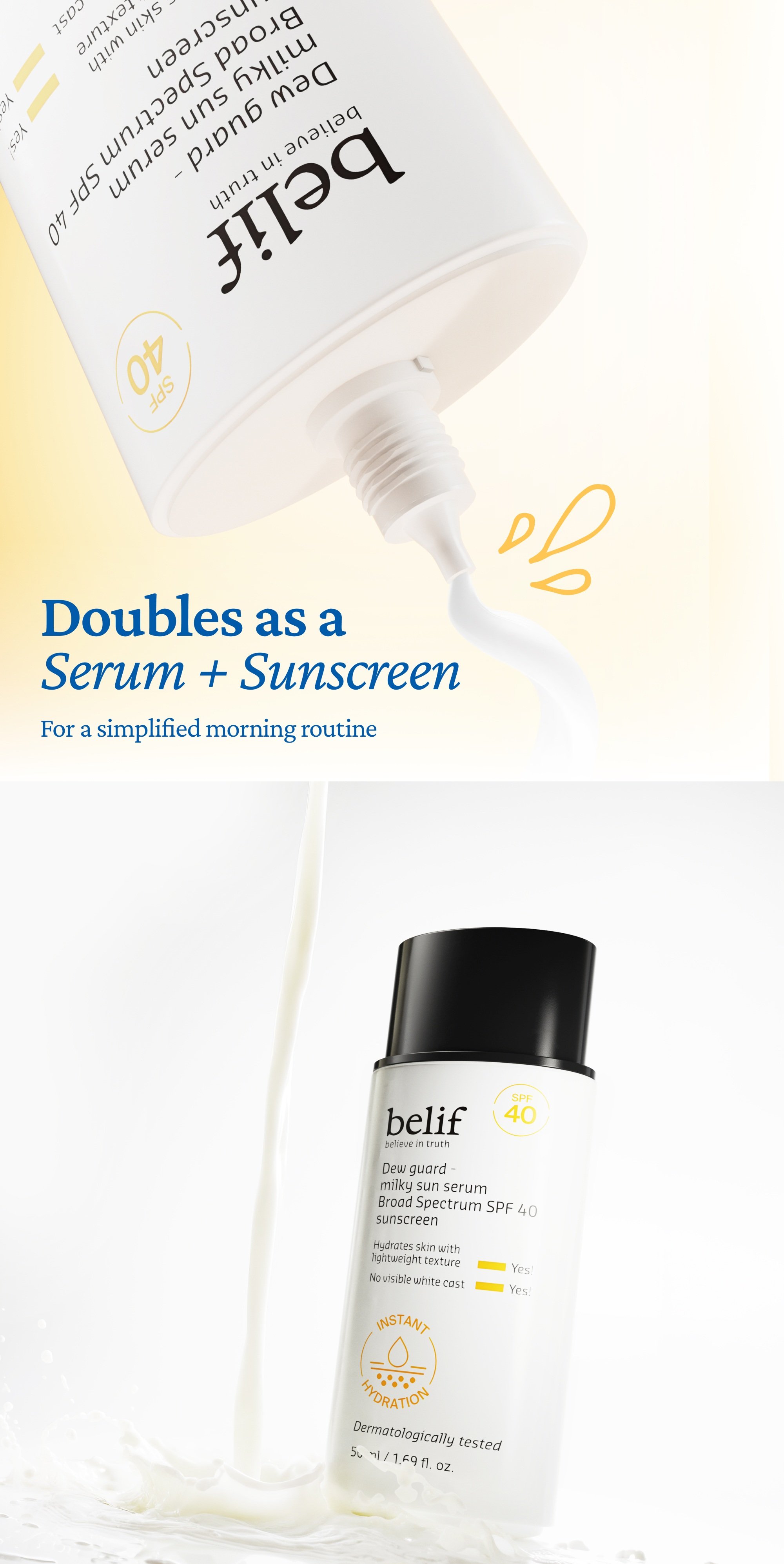 BELIF Dg Milky Sun Serum Broad Spectrum SPF40 1.69 fl. oz.(50ml) detail 1