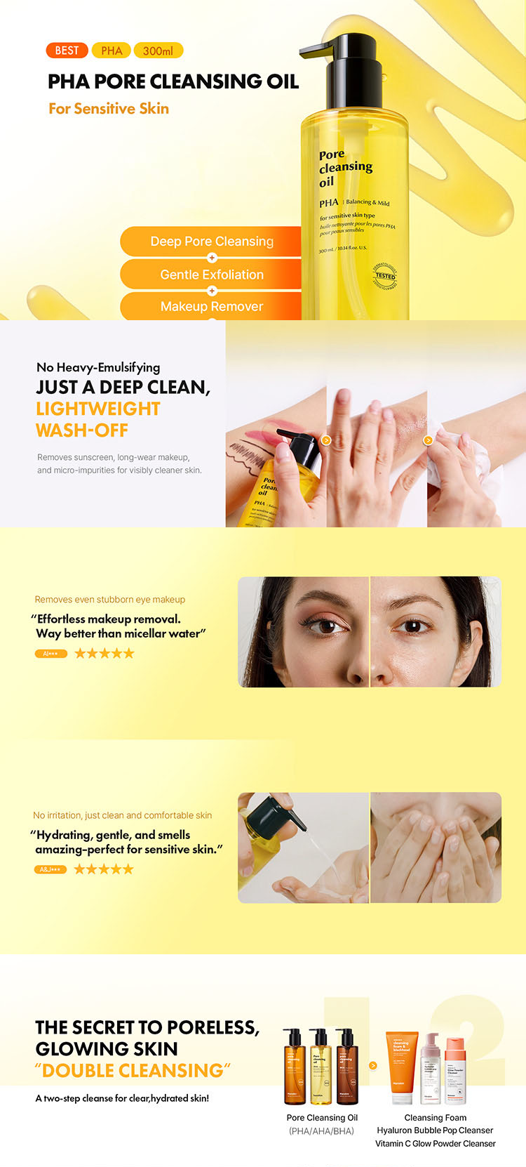 Hanskin Pore Cleansing Oil PHA 10.14 fl. oz.(300ml) | OLIVE YOUNG US