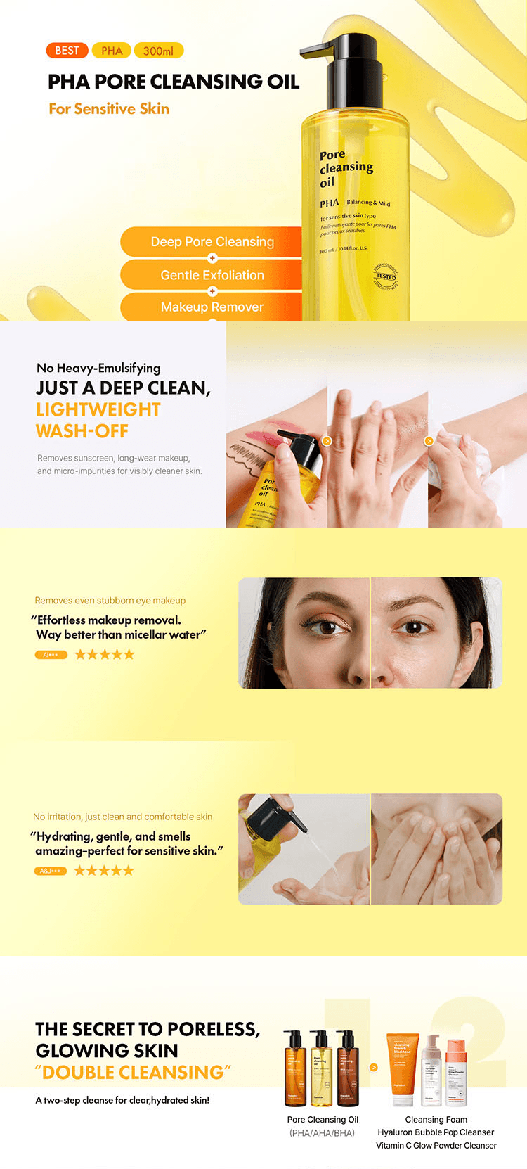 Hanskin Pore Cleansing Oil (pha) 10.14 fl. oz.(300ml) detail 1