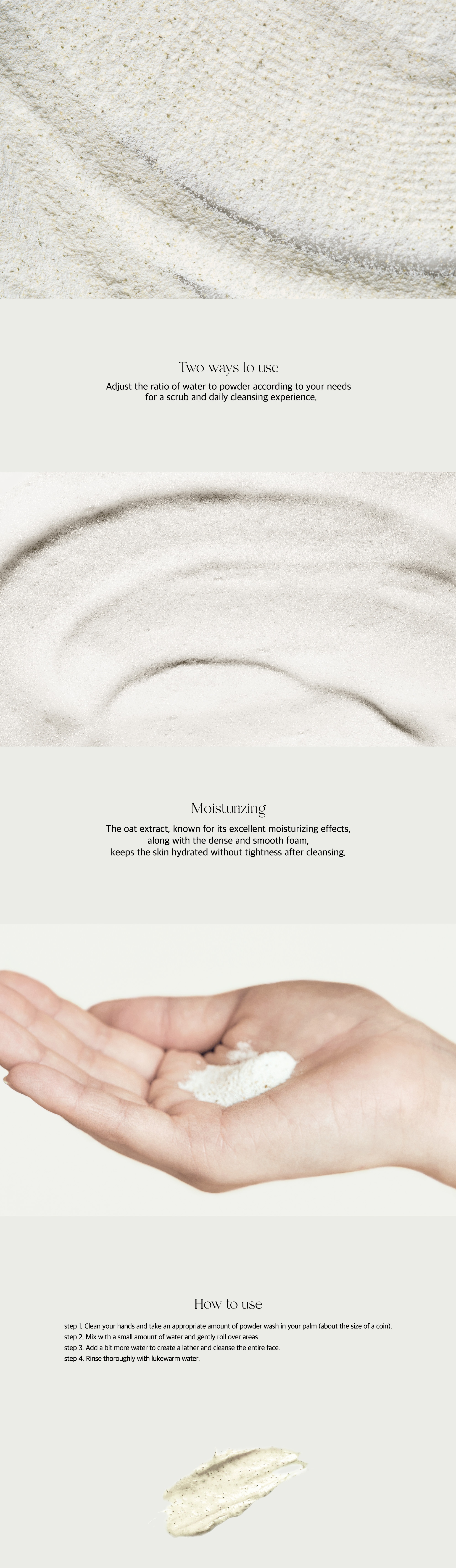 Lassie'el Enzyme Oat Scrub Powder Wash 2.1 oz.(60g) detail 2