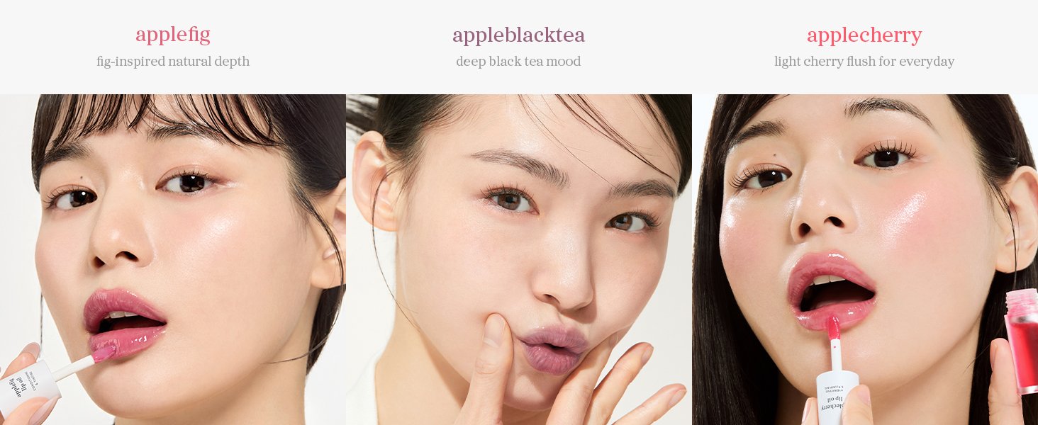 NOONI Apple Seed Lip Oil Set (appleberry & Applecherry & Appleplum) 0.12 fl. oz.(3.7ml) x 3ea detail 8