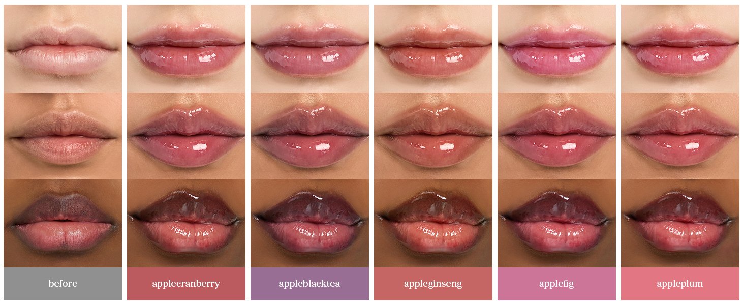 NOONI Apple Seed Lip Oil Set (appleberry & Applecherry & Appleplum) 0.12 fl. oz.(3.7ml) x 3ea detail 10