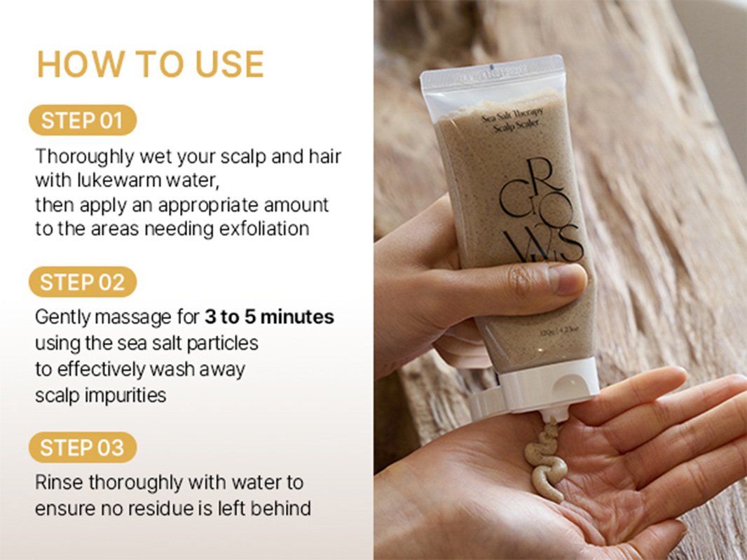 Growus Sea Salt Therapy Scalp Scaler 8.81 oz. (250g) detail 6