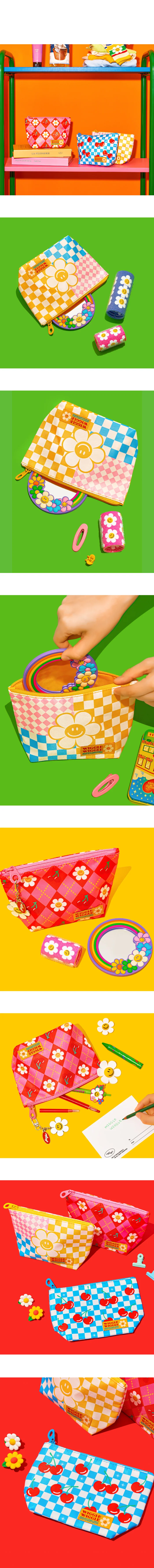 wiggle wiggle Pattern Pouch - Pastel Patchwork detail 2
