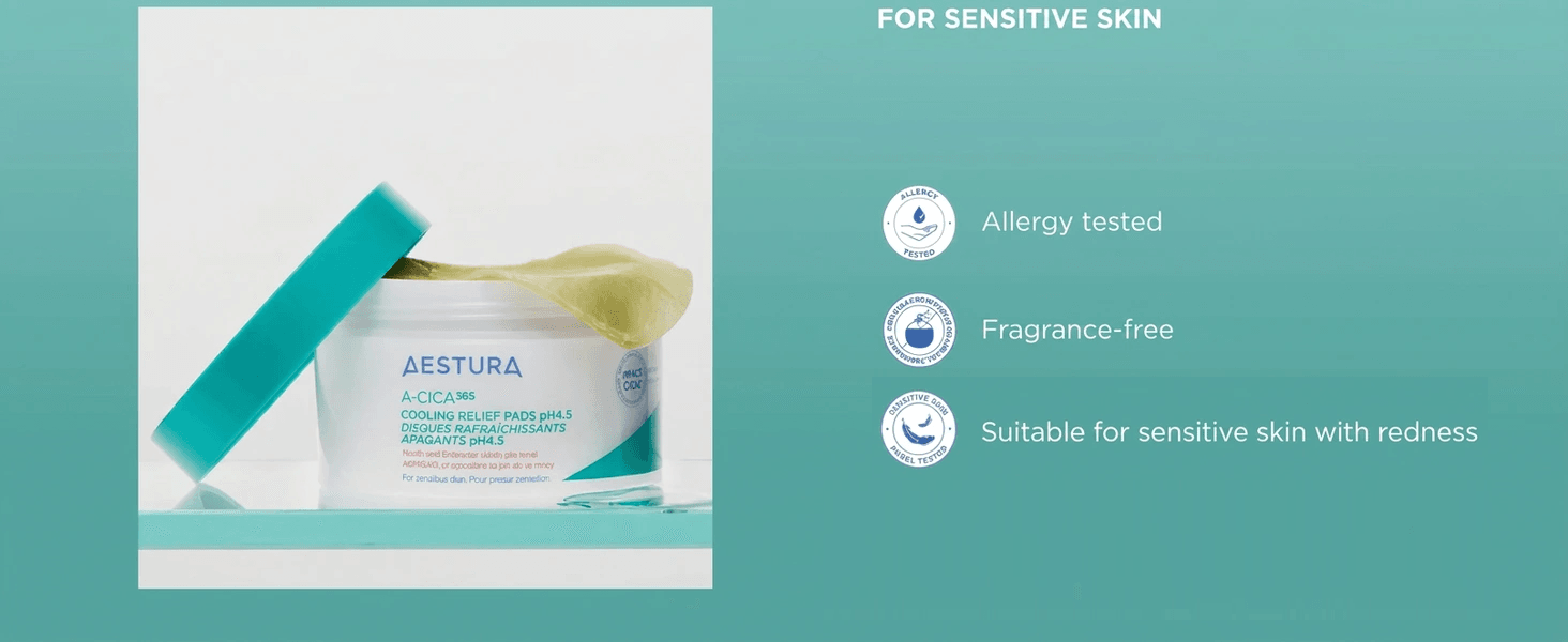 AESTURA A-CICA365 Cooling Relief Pads pH4.5 60ct 3.71 fl. oz.(110ml) detail 5