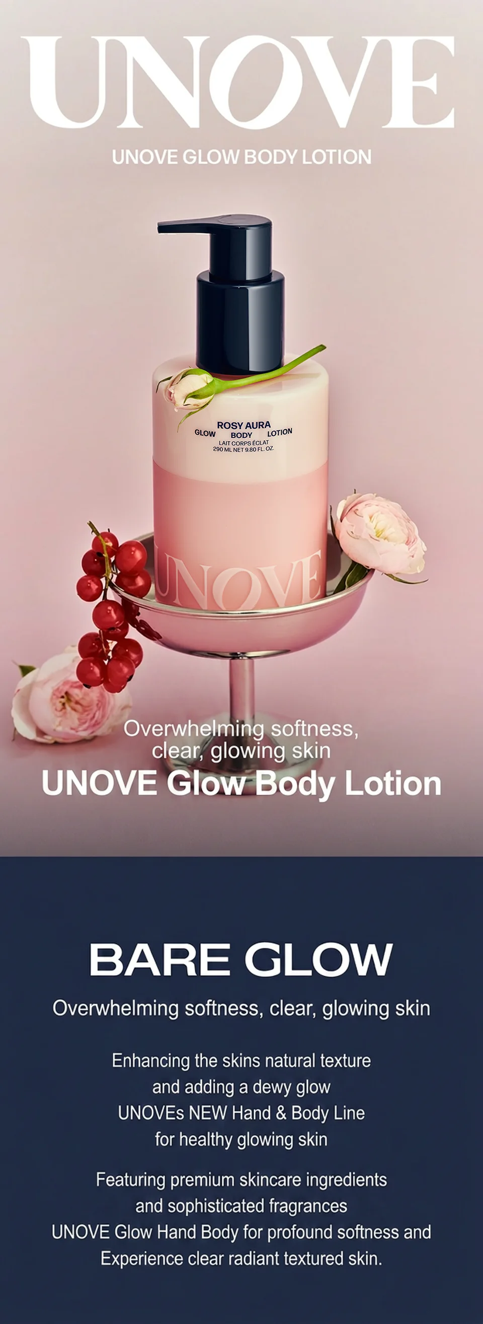 [2scents] UNOVE Glow Body Lotion 9.8 fl. oz.(290ml) detail 1