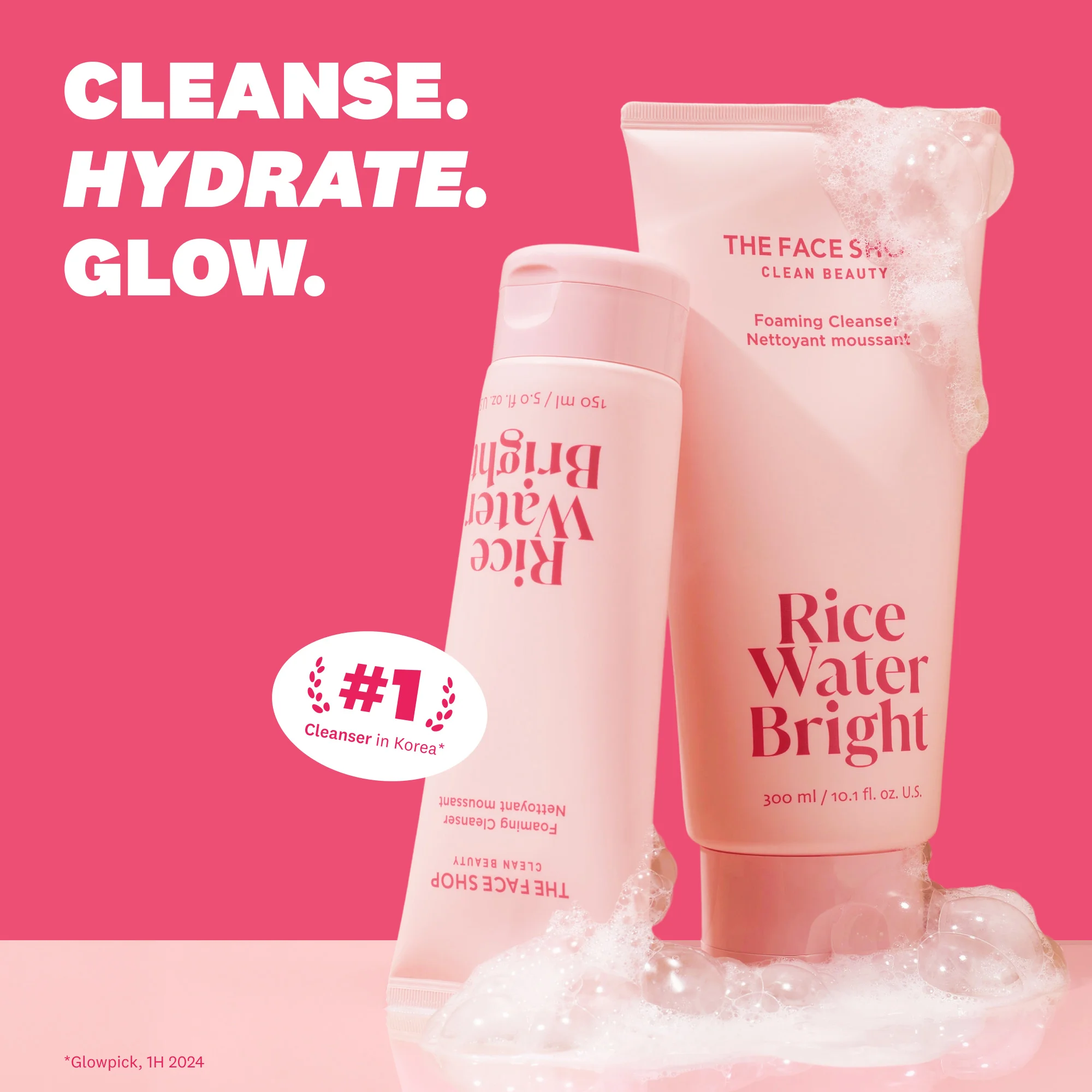 THE FACE SHOP Rice Water Bright Foaming Cleanser 10.1 fl. oz.(300ml) detail 1