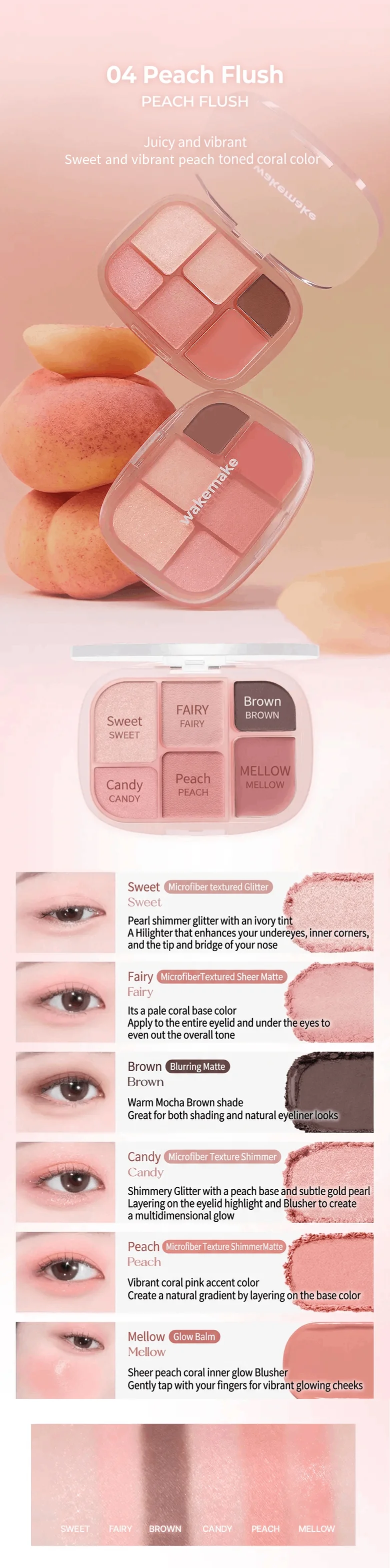 [8colors] WAKE MAKE Soft Sheer Muti Palette 0.21 oz.(6.1g) detail 3