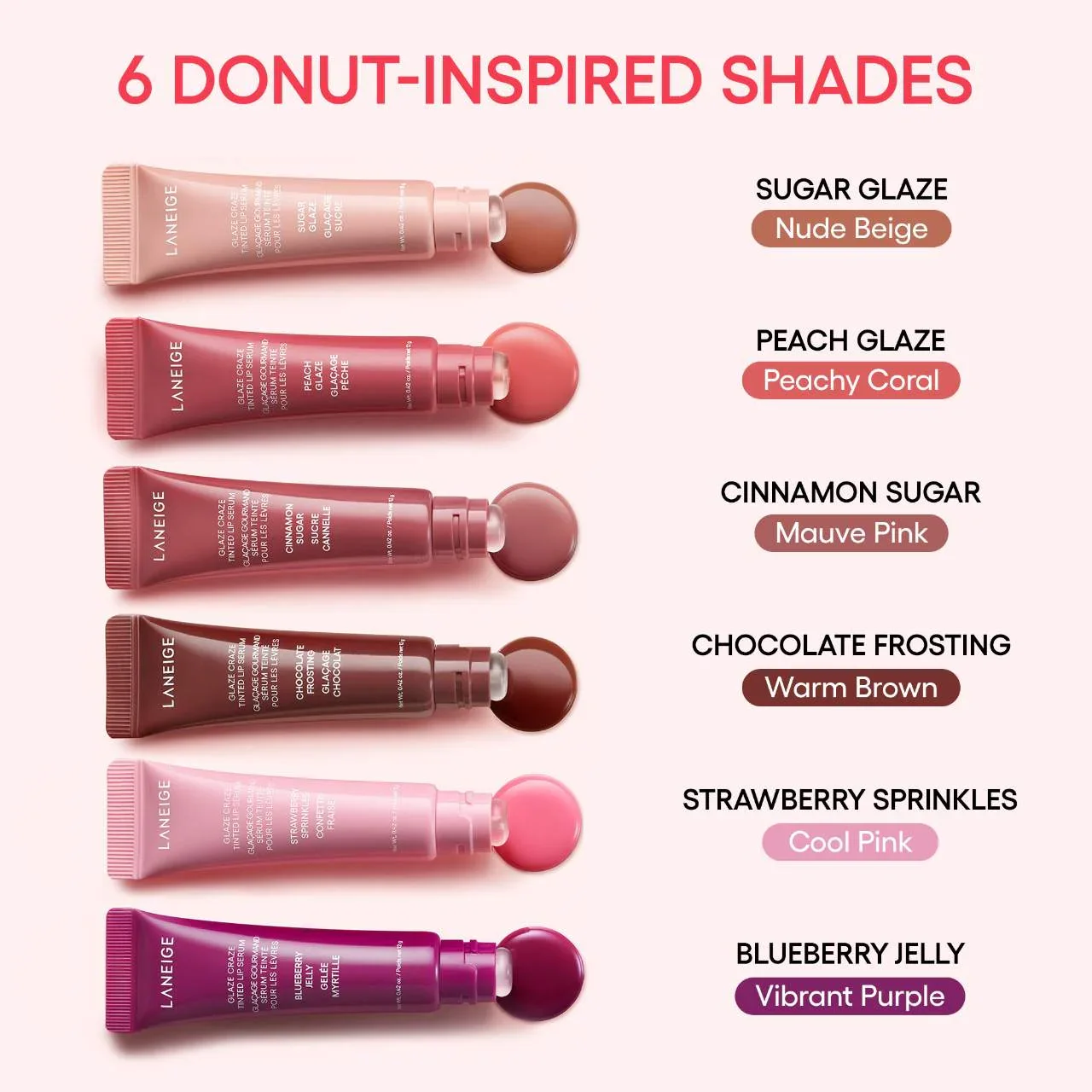 [4colors] LANEIGE Glaze Craze Tinted Lip Serum 0.42 oz.(12g) detail 5