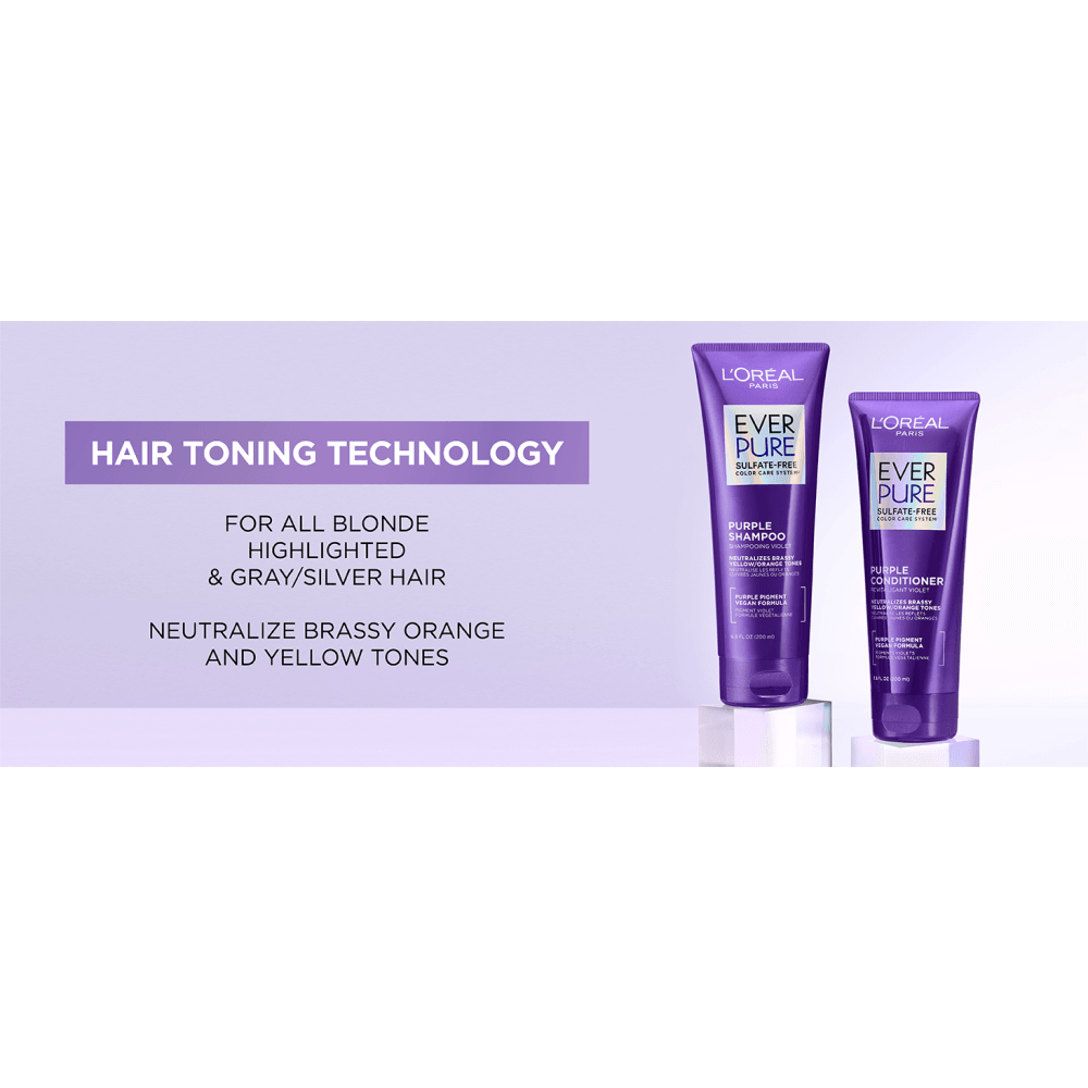 LOREAL PARIS EverPure Sulfate Free Purple Conditioner for Toning Blonde Hair 6.8 fl. oz.(200ml) detail 1