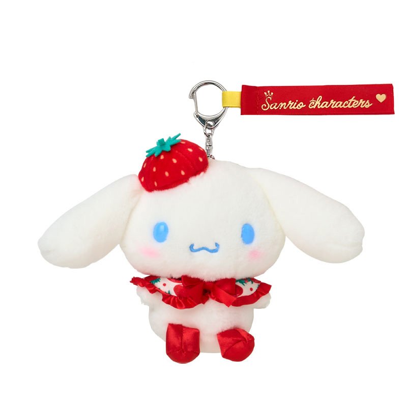Sanrio Cinnamoroll Plush Mascot Keychain (Strawberry News 50th Anniv. Series) detail 1