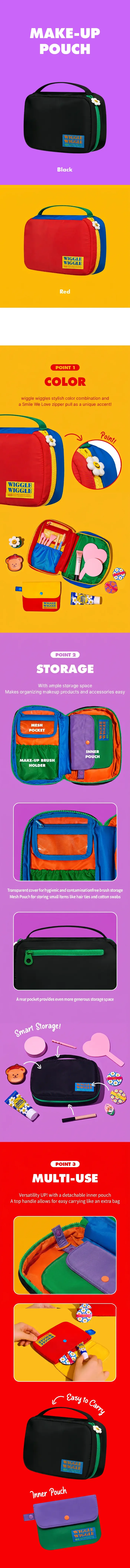 wiggle wiggle Make Up Pouch - Red detail 1