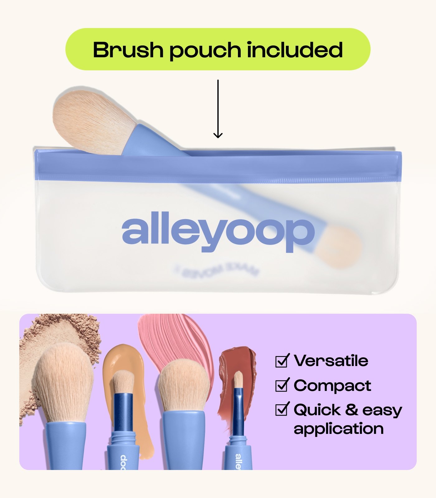Alleyoop Overachiever 4-in-1 Makeup Brush Set detail 3