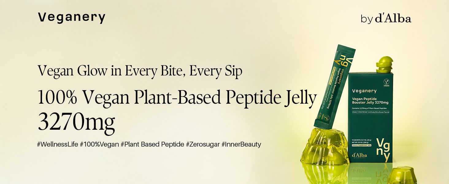 Veganery by d'Alba Vegan Peptide Booster Jelly 3270mg Dietary Supplement 0.7 oz.(20g) x 14ea detail 1