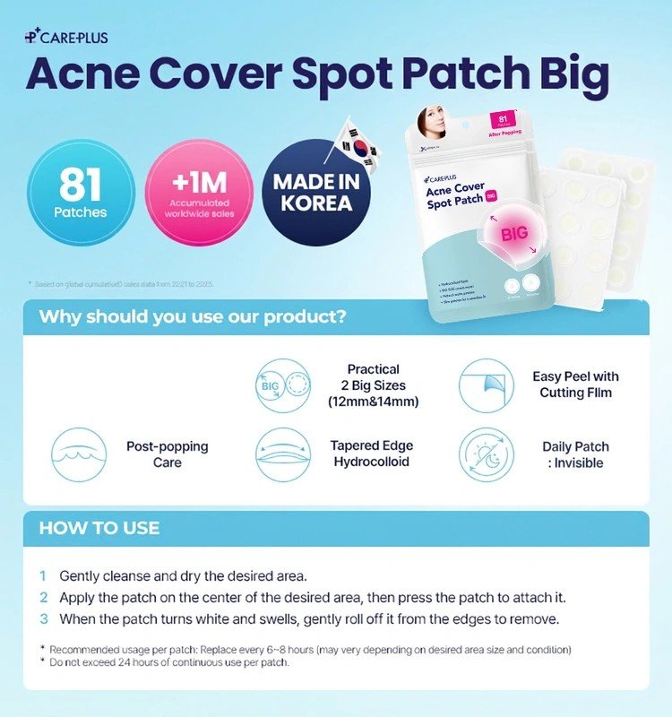 CARE PLUS Acne Cover Spot Patch Big (81ct) detail 1