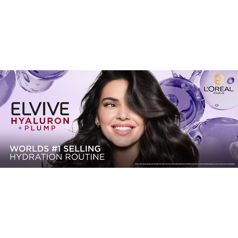 L'Oreal Paris Elvive Hyaluron Plump Hydrating Shampoo Paraben Free For Dry Hair 12.6 fl. oz.(375ml) detail 3
