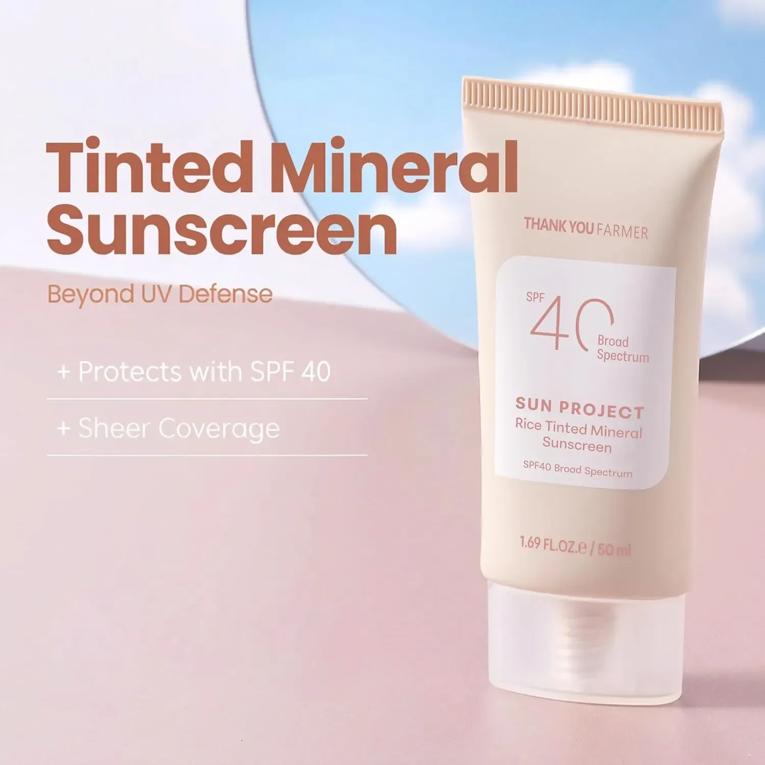 THANKYOU FARMER Sun Project Rice Tinted Mineral Sunscreen 1.75 fl. oz.(50ml) detail 1