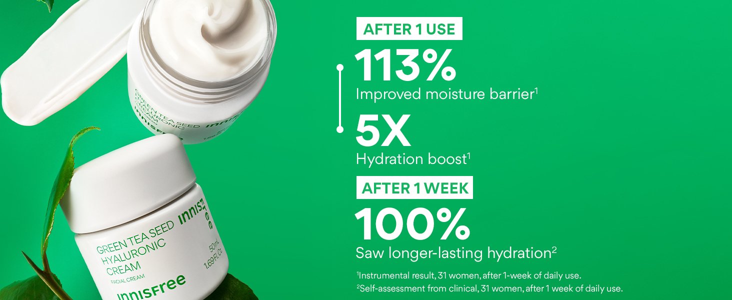 innisfree Green Tea Seed Hyaluronic Cream 1.69 fl. oz.(50ml) detail 3