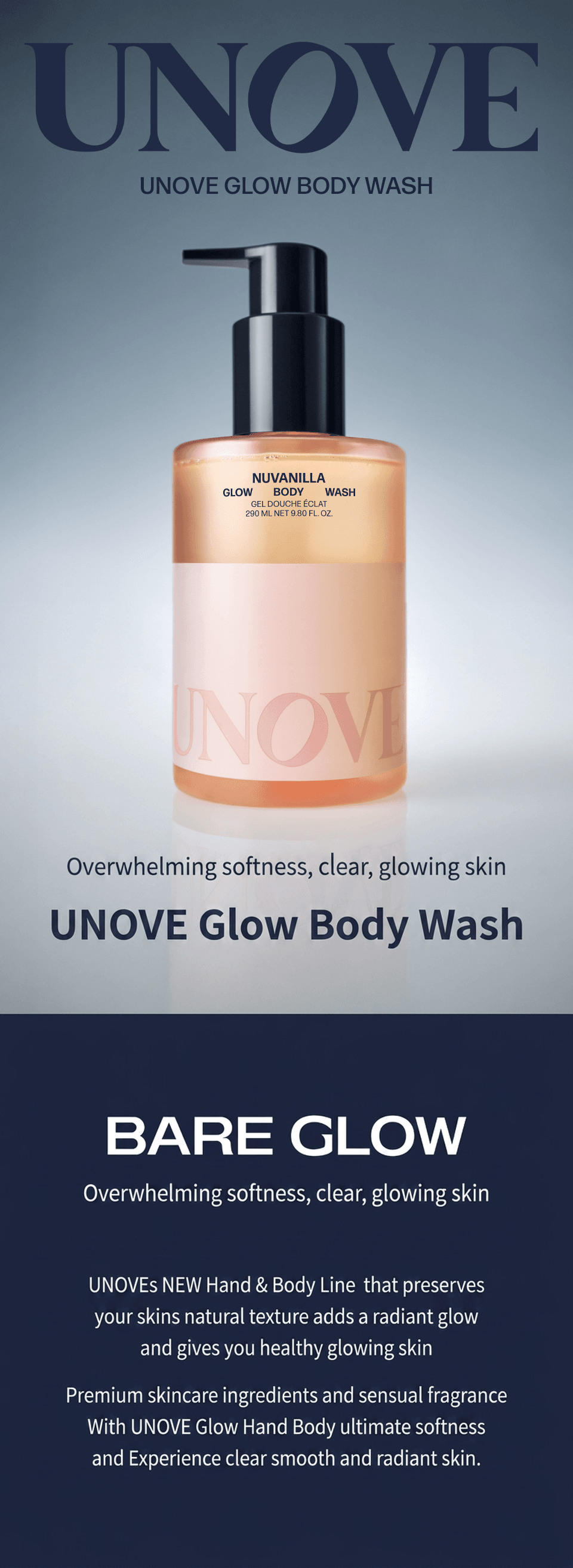 [2scents] UNOVE Glow Body Wash 9.8 fl. oz.(290ml) detail 1