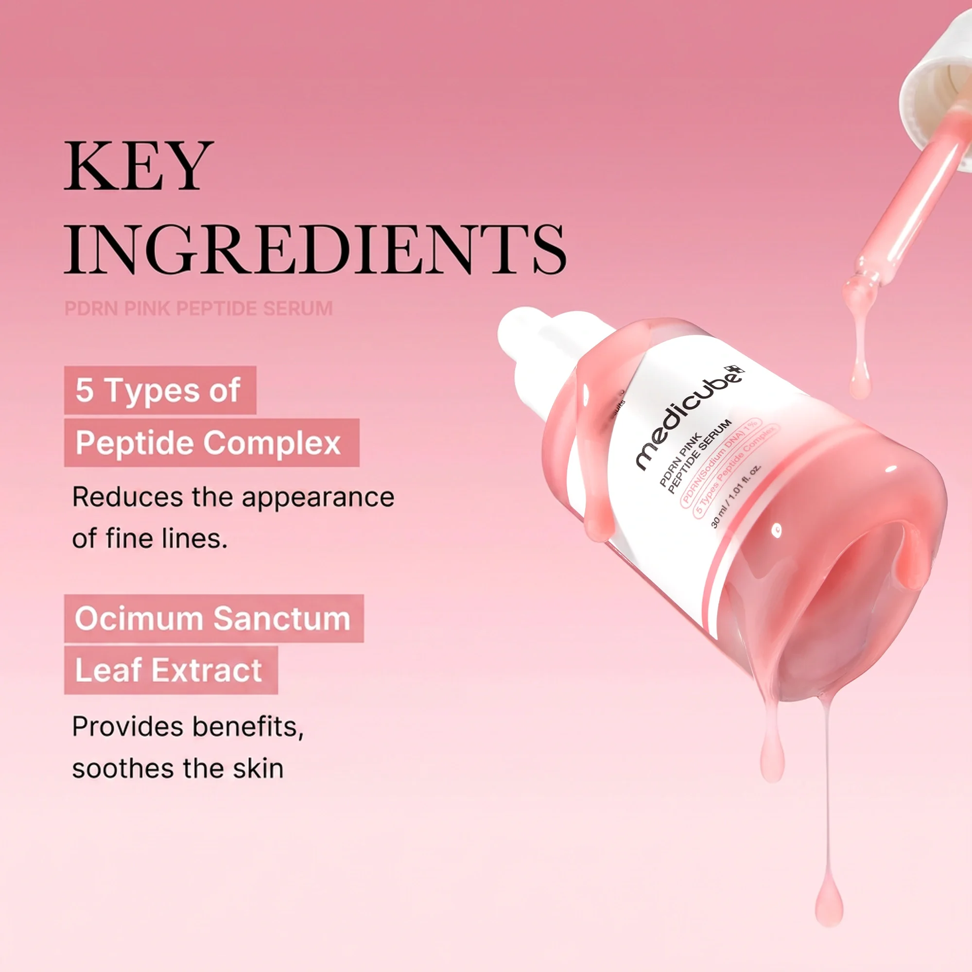medicube PDRN Pink Peptide Serum 1.01 fl. oz.(30ml) Refill Set (+Serum Refill 1.69 fl. oz.(50ml)) detail 3