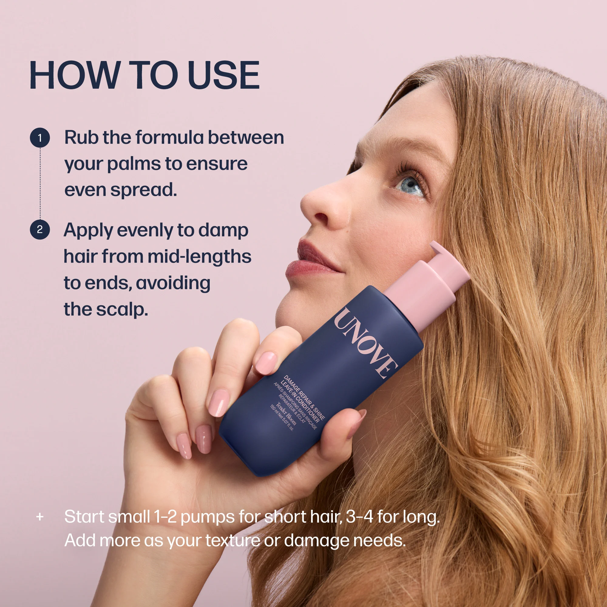 UNOVE Damage Repair And Shine Leave-in Conditioner Tender Bloom 5.1 fl. oz.(150ml) detail 2