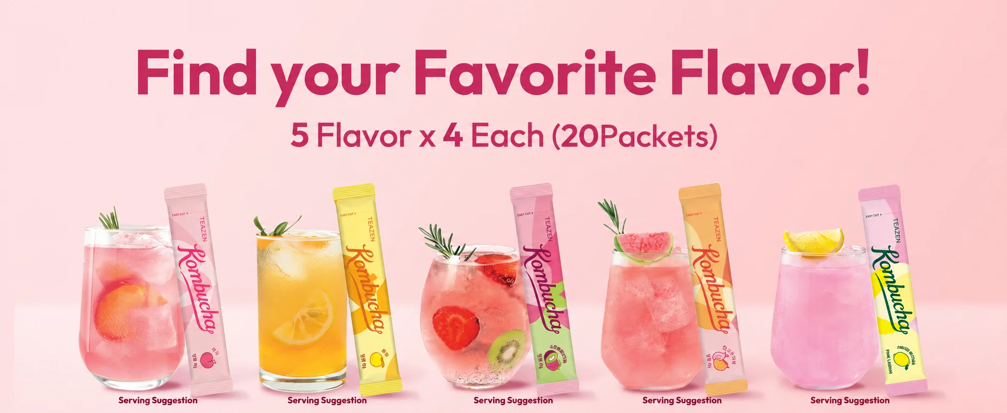 Teazen Kombucha Variety Pack Sunset Bliss 0.18 oz.(5g) x 20ea detail 5