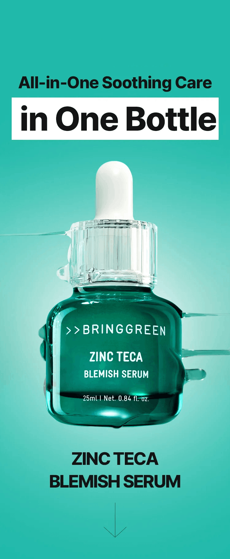 BRING GREEN Zinc Teca Blemish Serum 0.84 fl. oz.(25ml) | OLIVE