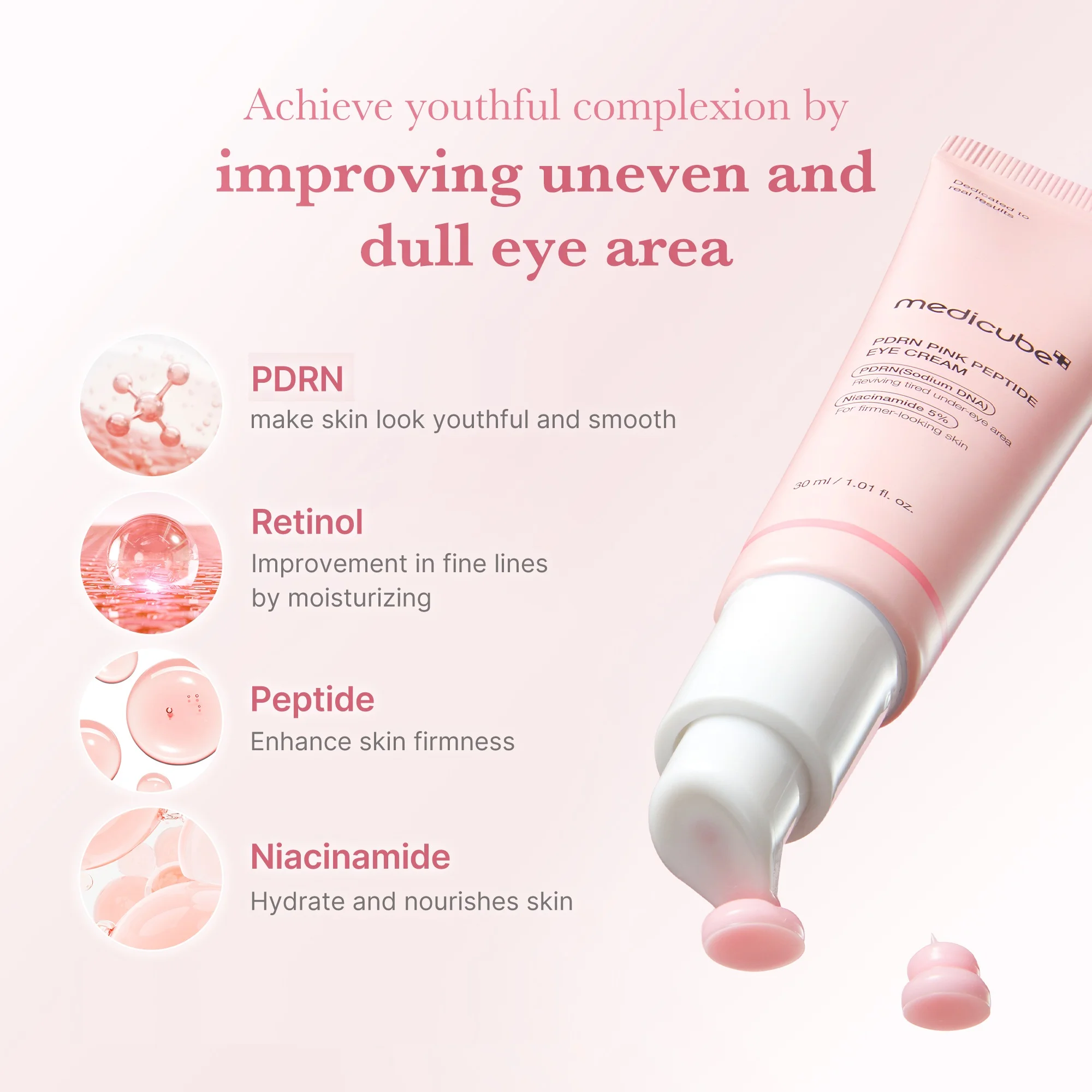 medicube PDRN Pink Peptide Eye Cream 1.01 fl. oz.(30ml) detail 2