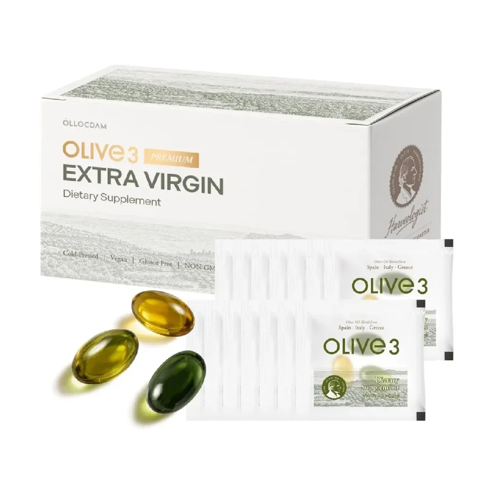 OLLOCDAM Olive3 Premium Extra Virgin Olive Oil Capsules 1500mg 0.05 oz.(1.5g) x 15ea detail 1