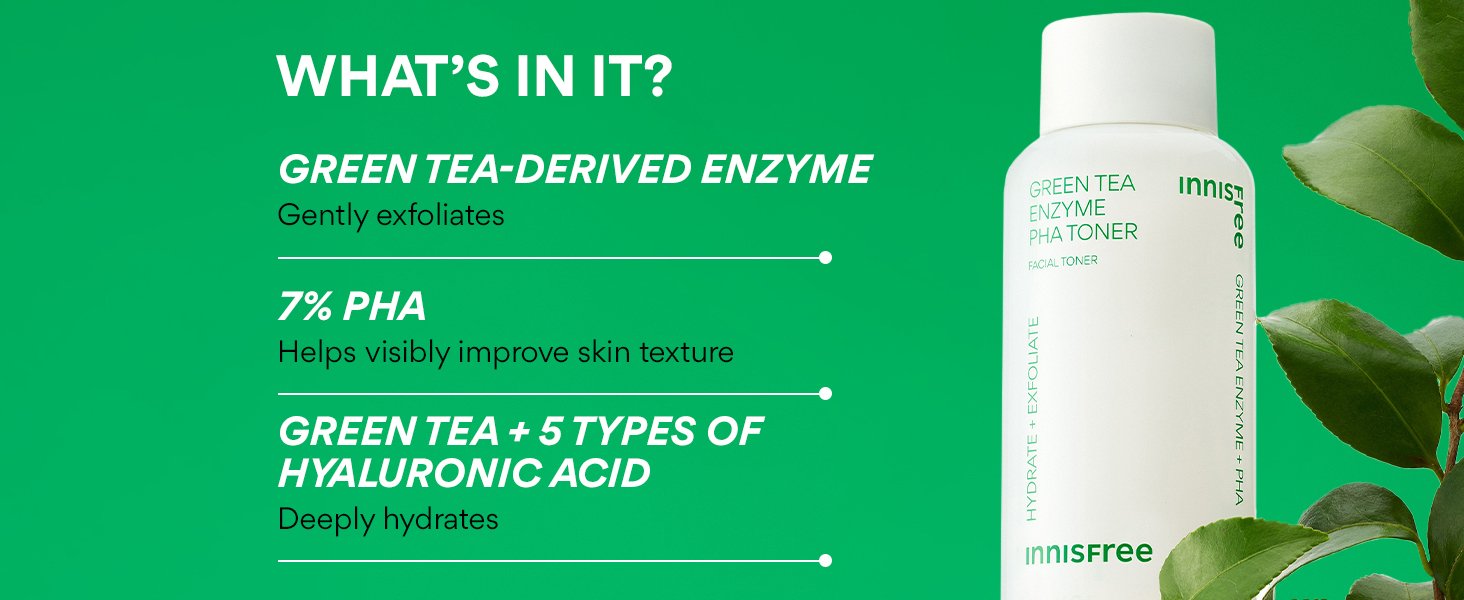 innisfree Green Tea Enzyme PHA Toner 5.07 fl. oz.(150ml) detail 5