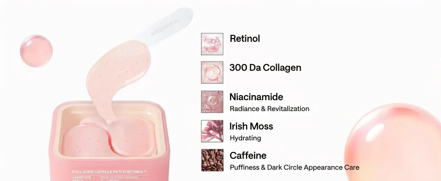 MEDIHEAL Collagen Capsule Patch Retinol EX Under-Eye Patches 60 Patches 3.73 fl. oz.(106g) detail 3