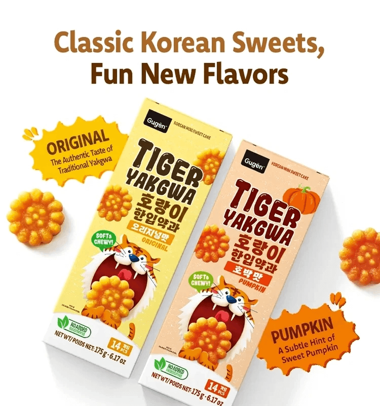 [2flavors] GUGEN Tiger One-Bite Mini Yakgwa 0.44 oz.(12.5g) x 14ea detail 5